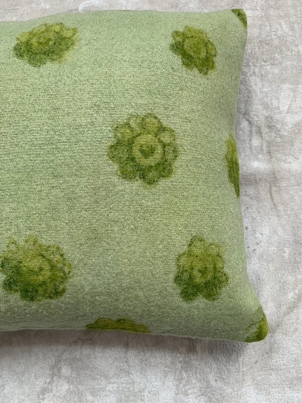 Cuttalossa & Co. Flower Hand Painted Pillow - Green Cuttalossa & Co. Flower Hand Painted Pillow - Green
