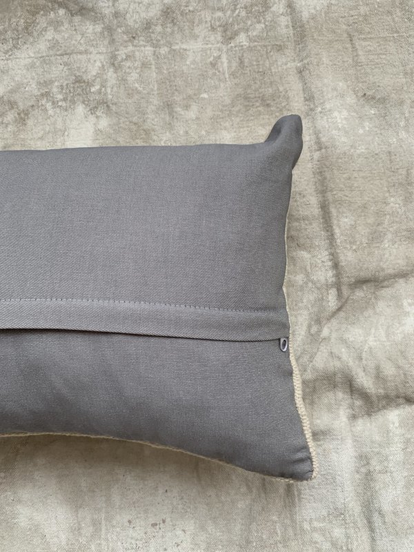 Cuttalossa & Co. Hand Painted Flower Lumbar Pillow - blue/cream Cuttalossa & Co. Hand Painted Flower Lumbar Pillow - blue/cream