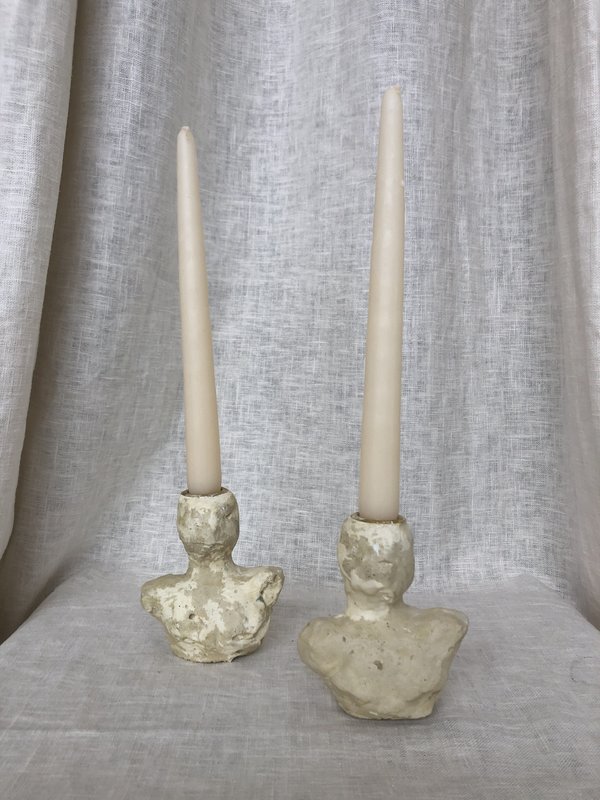 LUCERNA CANDLESTICK HOLDERS - BEIGE LUCERNA CANDLESTICK HOLDERS - BEIGE