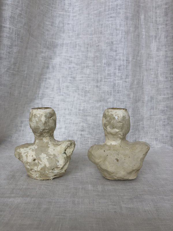 LUCERNA CANDLESTICK HOLDERS - BEIGE LUCERNA CANDLESTICK HOLDERS - BEIGE