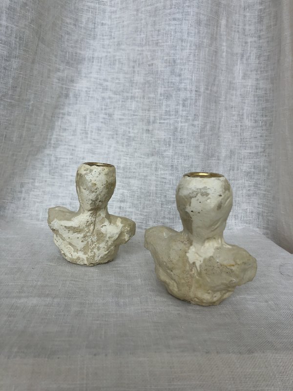 LUCERNA CANDLESTICK HOLDERS - BEIGE LUCERNA CANDLESTICK HOLDERS - BEIGE