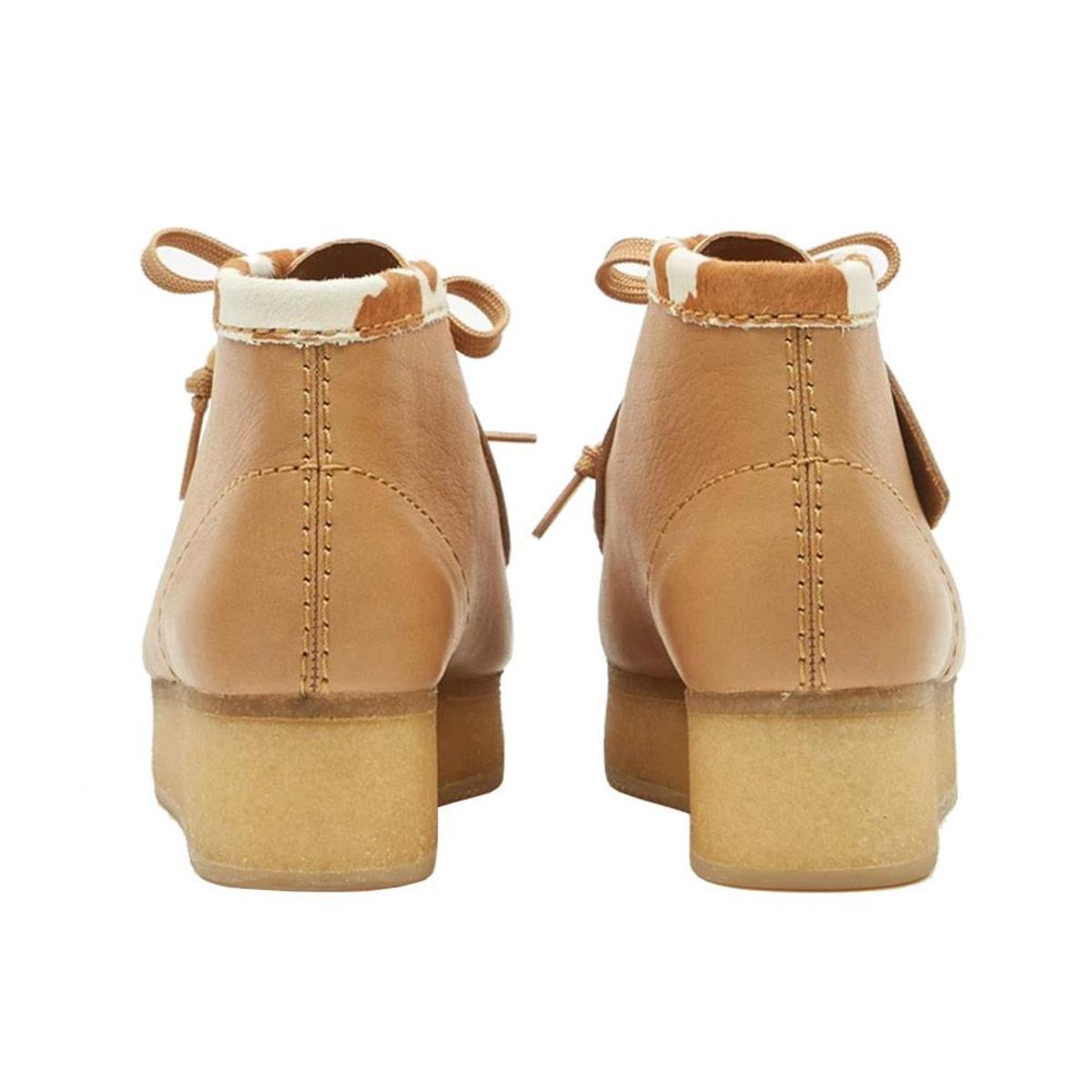 Clarks Wallabee Wedge - Tan Cow Print - Image 4 of 4
