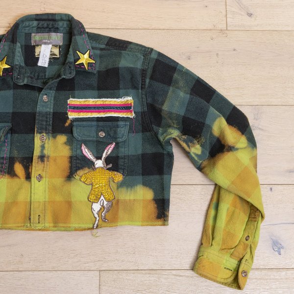 Crop Flannel Bunny Love Jacket Crop Flannel Bunny Love Jacket