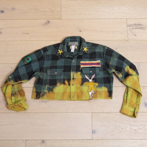 Crop Flannel Bunny Love Jacket Crop Flannel Bunny Love Jacket