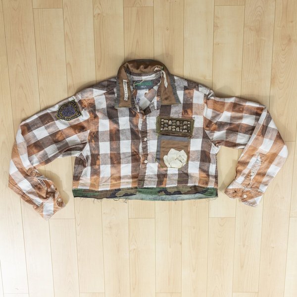 Crop Flannel Jacket with Deer Crop Flannel Jacket with Deer