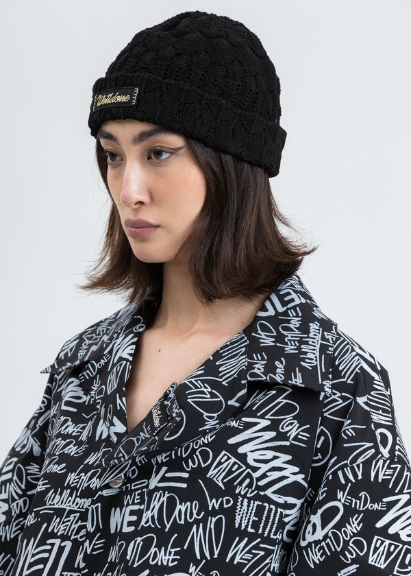 we11done Lace Knit Beanie - black we11done Lace Knit Beanie - black