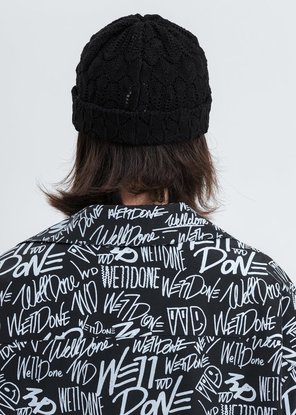 we11done Lace Knit Beanie - black we11done Lace Knit Beanie - black