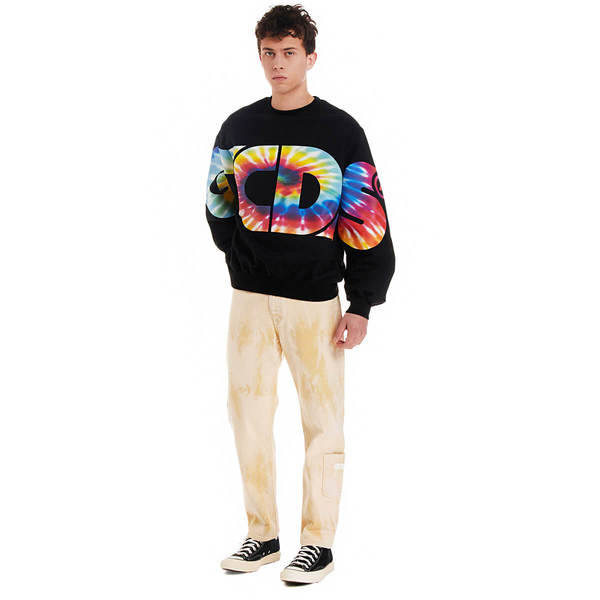 GCDS Macro tie dye sweatshirt - black GCDS Macro tie dye sweatshirt - black