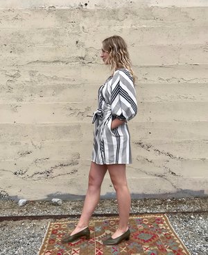 drop waist dress linen Wynn Drop Waist Linen Dress | Button-Up Long Sleeve main image 0