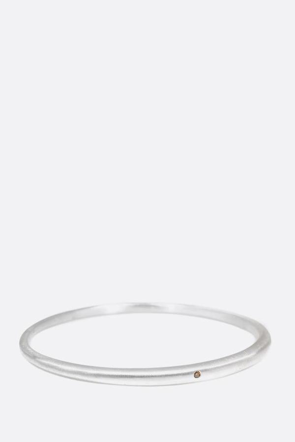 Silver Tapered Bangle with Autumn Diamond Silver Tapered Bangle with Autumn Diamond