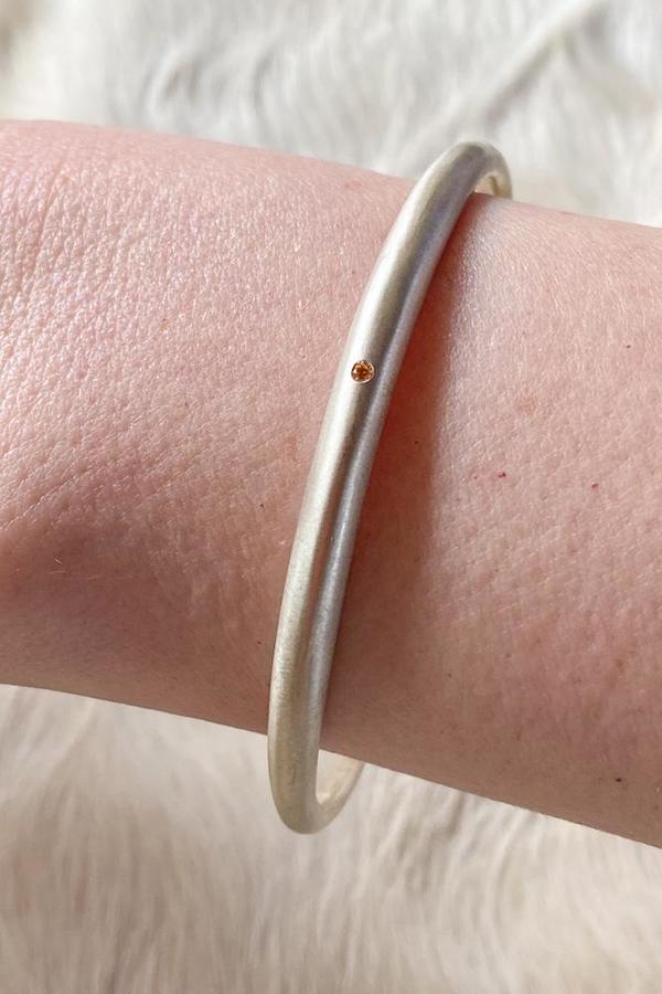 Silver Tapered Bangle with Autumn Diamond Silver Tapered Bangle with Autumn Diamond
