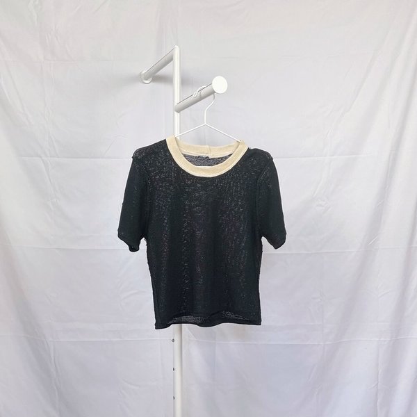 Vintage Colorblock Black Sweater - Black/Cream Vintage Colorblock Black Sweater - Black/Cream