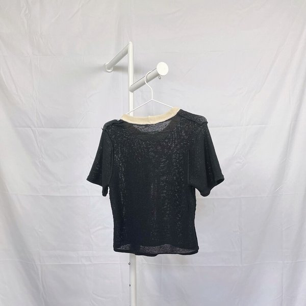 Vintage Colorblock Black Sweater - Black/Cream Vintage Colorblock Black Sweater - Black/Cream