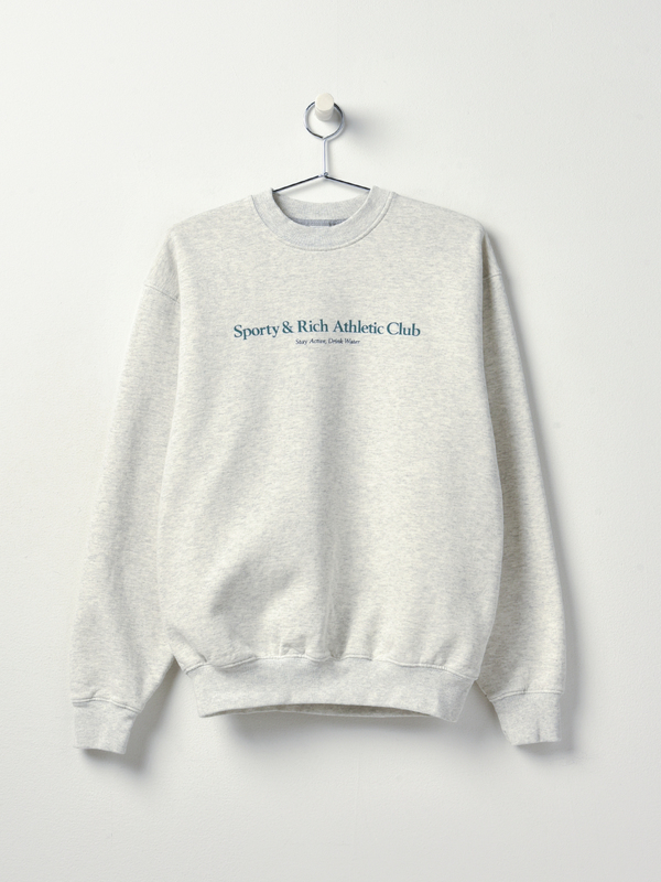 Sporty & Rich Athletic Club Crewneck - Heather Gray/Teal Sporty & Rich Athletic Club Crewneck - Heather Gray/Teal