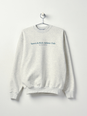 Sporty & Rich Athletic Club Crewneck - Heather Gray/Teal Sporty & Rich Athletic Club Crewneck - Heather Gray/Teal
