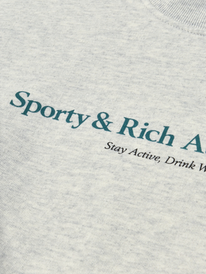 Sporty & Rich Athletic Club Crewneck - Heather Gray/Teal Sporty & Rich Athletic Club Crewneck - Heather Gray/Teal