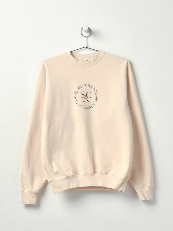 Sporty & Rich SRHWC Crewneck - Beige/Black Sporty & Rich SRHWC Crewneck - Beige/Black