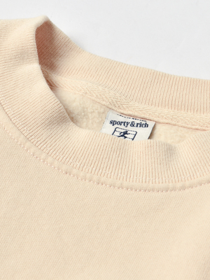 Sporty & Rich SRHWC Crewneck - Beige/Black Sporty & Rich SRHWC Crewneck - Beige/Black
