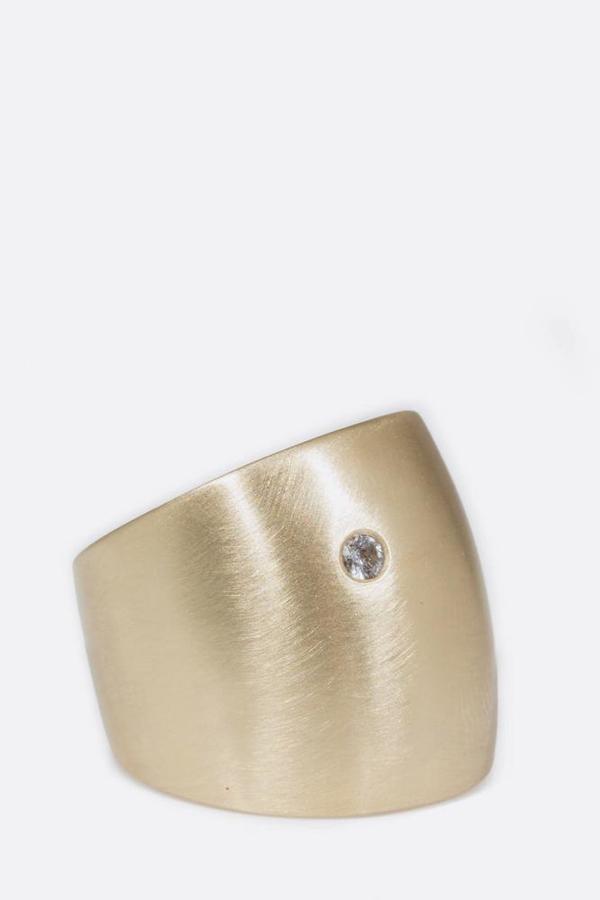 April Higashi Cuba Flat ring with white sapphire - bronze April Higashi Cuba Flat ring with white sapphire - bronze