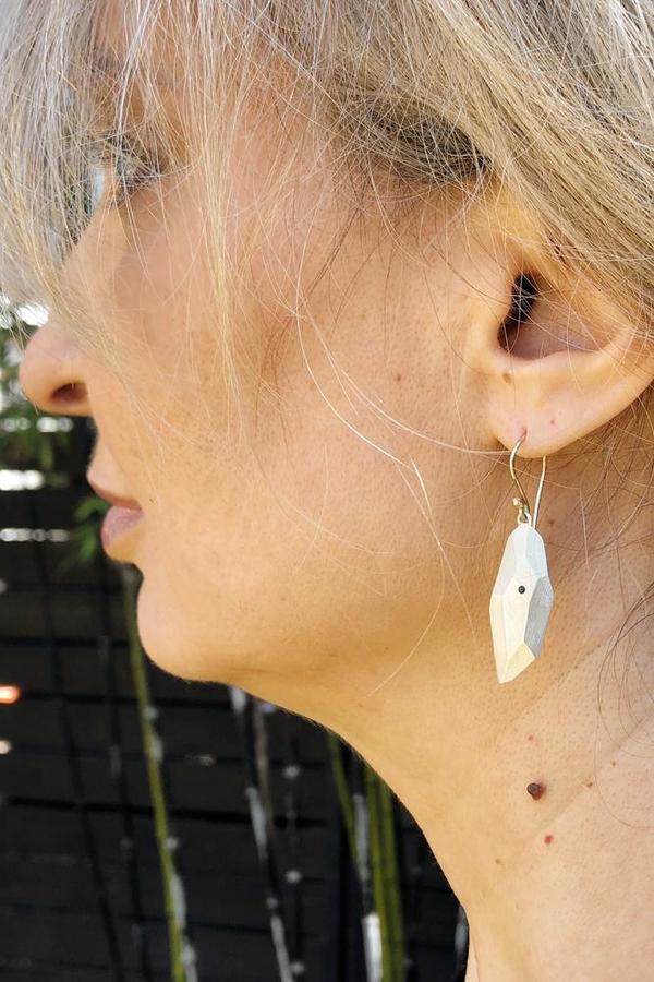 Flat Faceted Silver Earrings Flat Faceted Silver Earrings