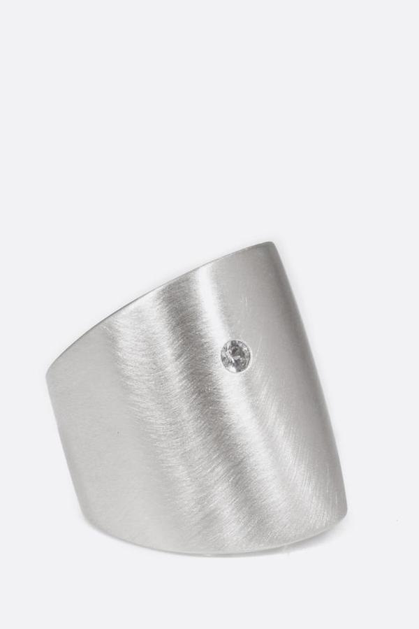 April Higashi Cuba Flat ring with white sapphire - Sterling Silver April Higashi Cuba Flat ring with white sapphire - Sterling Silver