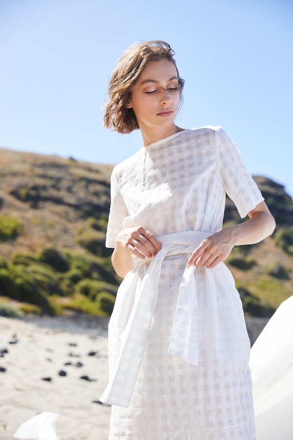 Lois Hazel SAMPLE Tie Dress - White Lois Hazel SAMPLE Tie Dress - White