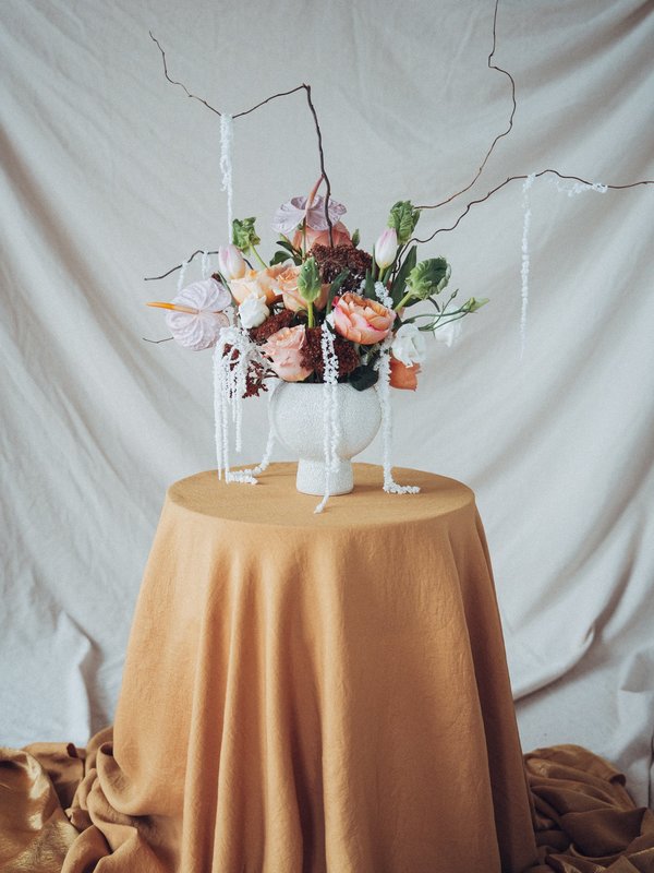 pearl and palm. the bobby vessel + little shop of florals arrangement. pearl and palm. the bobby vessel + little shop of florals arrangement.