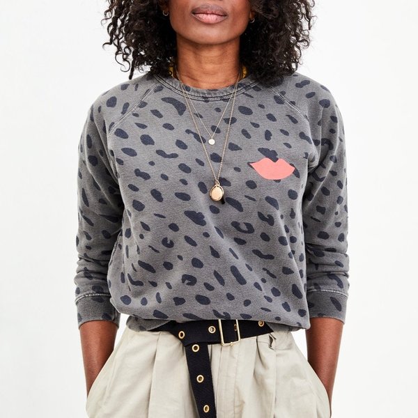 Clare V. Jaguar Print Sweatshirt - FDBLK Clare V. Jaguar Print Sweatshirt - FDBLK