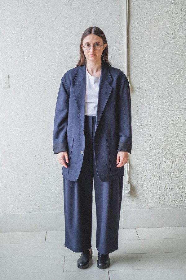 Studio Nicholson Conde Soft Tailored Jacket - Navy | Garmentory
