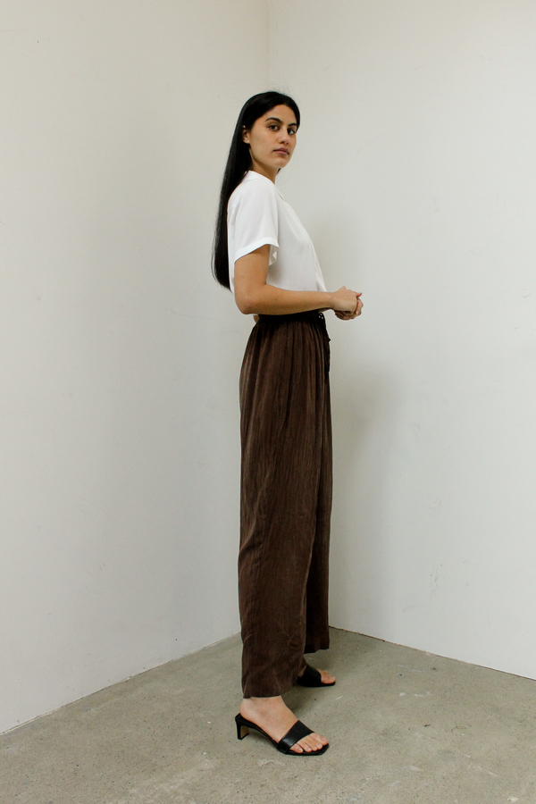 ATHENA NEWTON Cupro silk wide leg pants - chocolate ATHENA NEWTON Cupro silk wide leg pants - chocolate