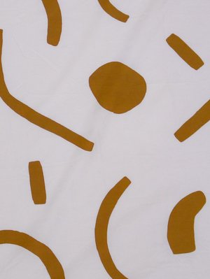 Mosey Me Shapes Fitted Cot Sheet in Tan - Sample Mosey Me Shapes Fitted Cot Sheet in Tan - Sample