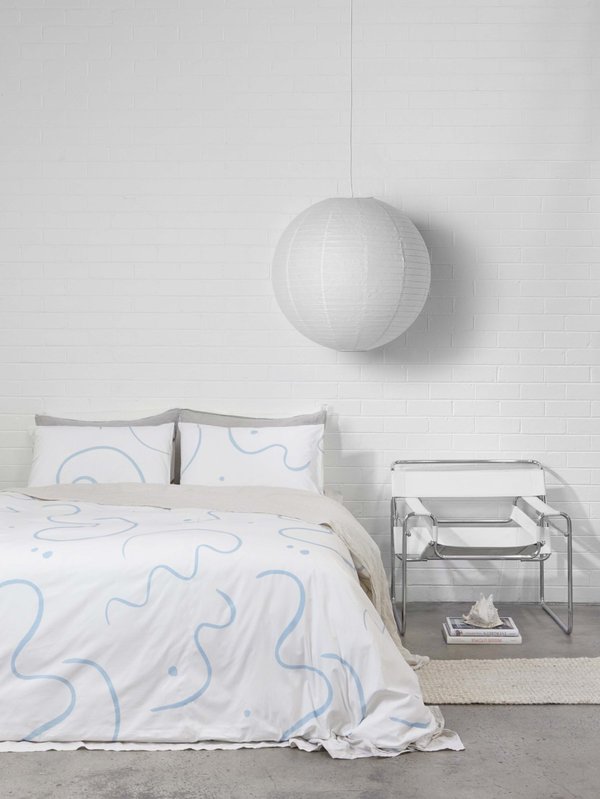 Mosey Me Sample Salento Quilt Cover Set - Blue/Clay Mosey Me Sample Salento Quilt Cover Set - Blue/Clay