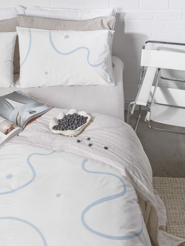 Mosey Me Sample Salento Quilt Cover Set - Blue/Clay Mosey Me Sample Salento Quilt Cover Set - Blue/Clay