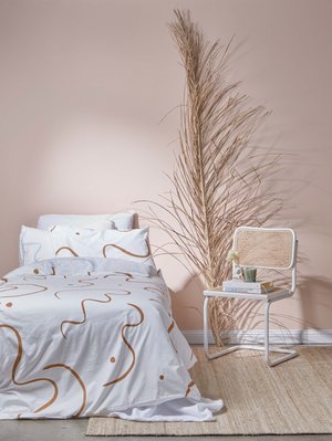 Mosey Me Sample Salento Quilt Cover Set - Blue/Clay Mosey Me Sample Salento Quilt Cover Set - Blue/Clay