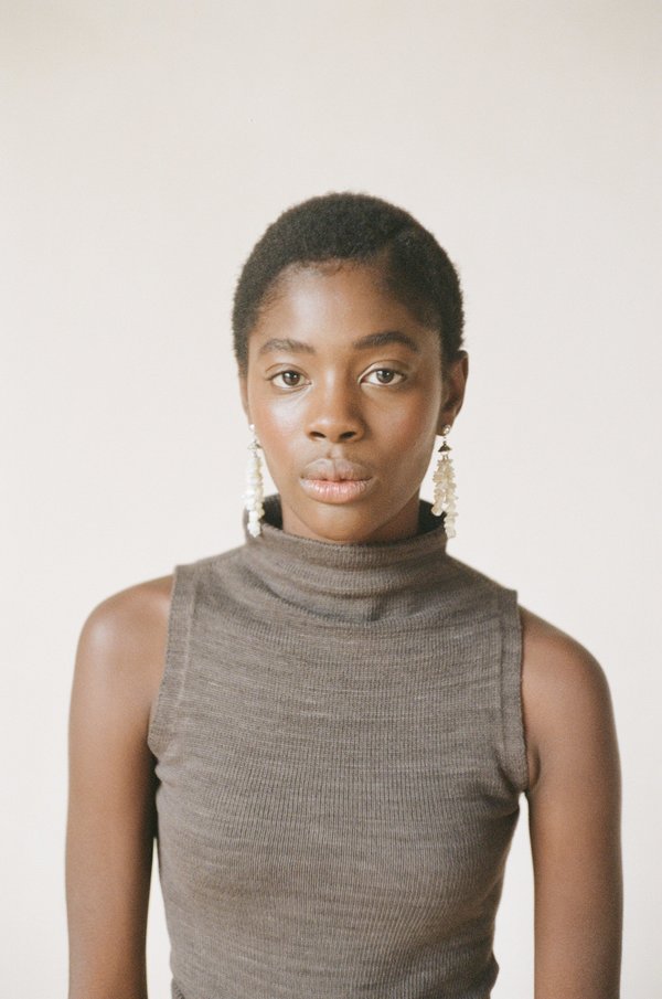 Maria Stanley MOCKNECK TANK - charcoal Maria Stanley MOCKNECK TANK - charcoal
