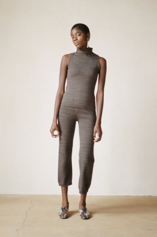 Maria Stanley MOCKNECK TANK - charcoal Maria Stanley MOCKNECK TANK - charcoal
