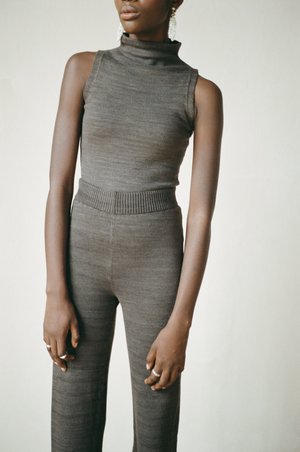 Maria Stanley MOCKNECK TANK - charcoal Maria Stanley MOCKNECK TANK - charcoal