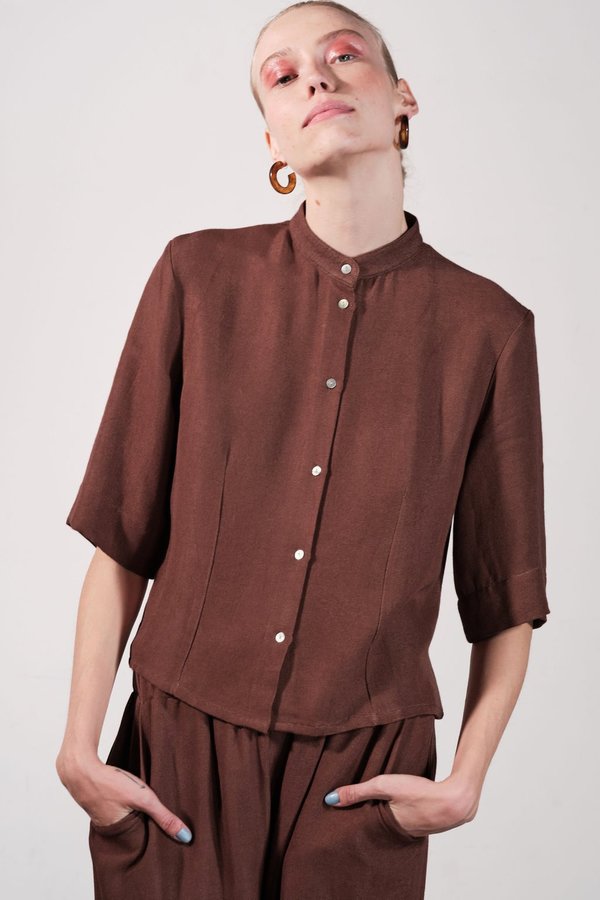 Maria Stanley OLIVIA BLOUSE - clove Maria Stanley OLIVIA BLOUSE - clove