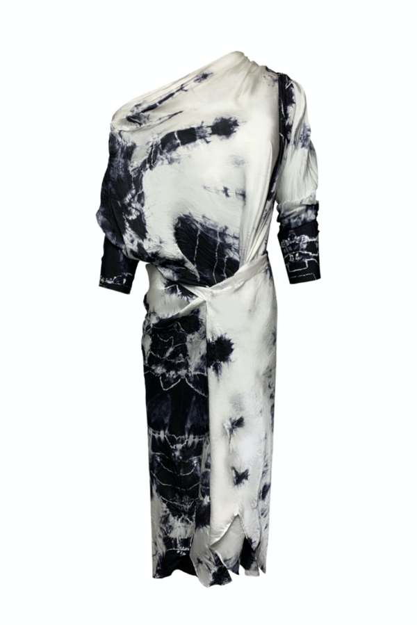 KES Repurposed Tie Dye Lia Dress - Black/White KES Repurposed Tie Dye Lia Dress - Black/White