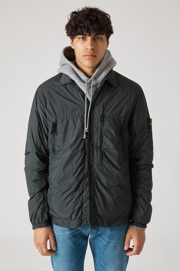Stone Island Garment Dyed Crinkle Reps Overshirt - Petrol Stone Island Garment Dyed Crinkle Reps Overshirt - Petrol