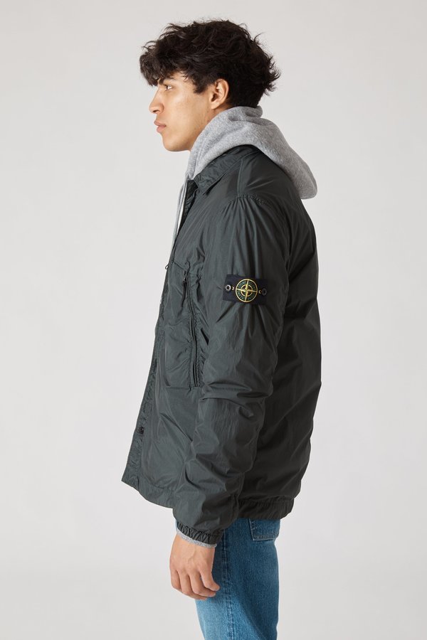 Stone Island Garment Dyed Crinkle Reps Overshirt - Petrol Stone Island Garment Dyed Crinkle Reps Overshirt - Petrol