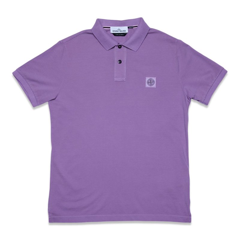 Stone Island Cotton Pique Garment+Pigment Dye Polo Shirt Rose