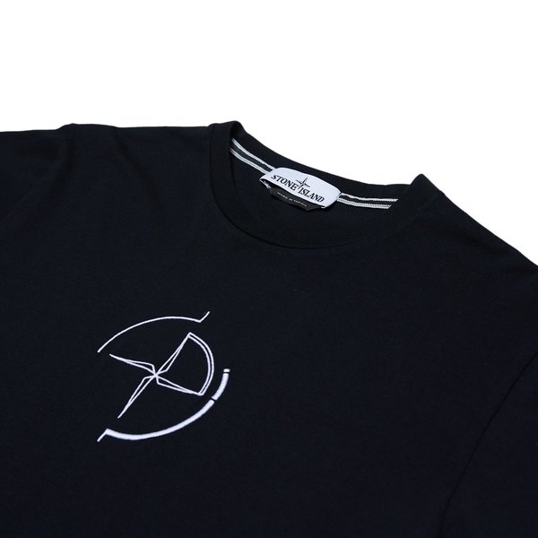 2Ns89 Cotton Jersey '30/1' Data Scan Print Garment Dyed T-Shirt - Black 2Ns89 Cotton Jersey '30/1' Data Scan Print Garment Dyed T-Shirt - Black