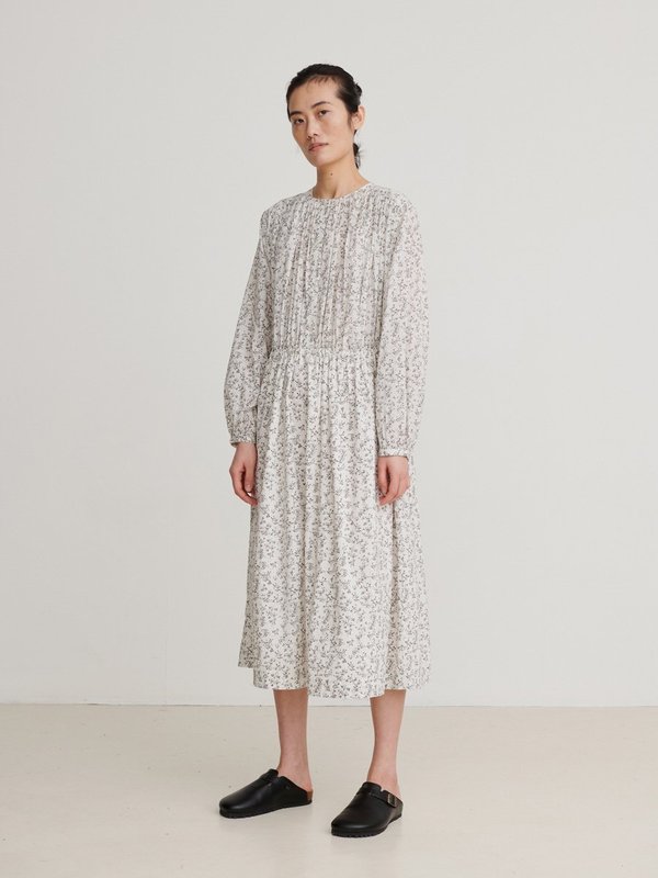 skall studio Shiro Dress - White/Grey print | Garmentory