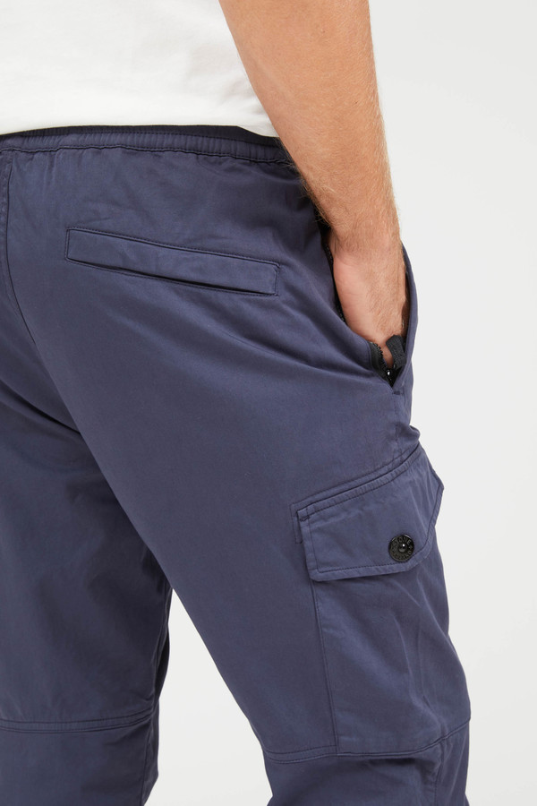 Stone Island Raso Cotone Lana Stretch Pants - Blue Marine Stone Island Raso Cotone Lana Stretch Pants - Blue Marine