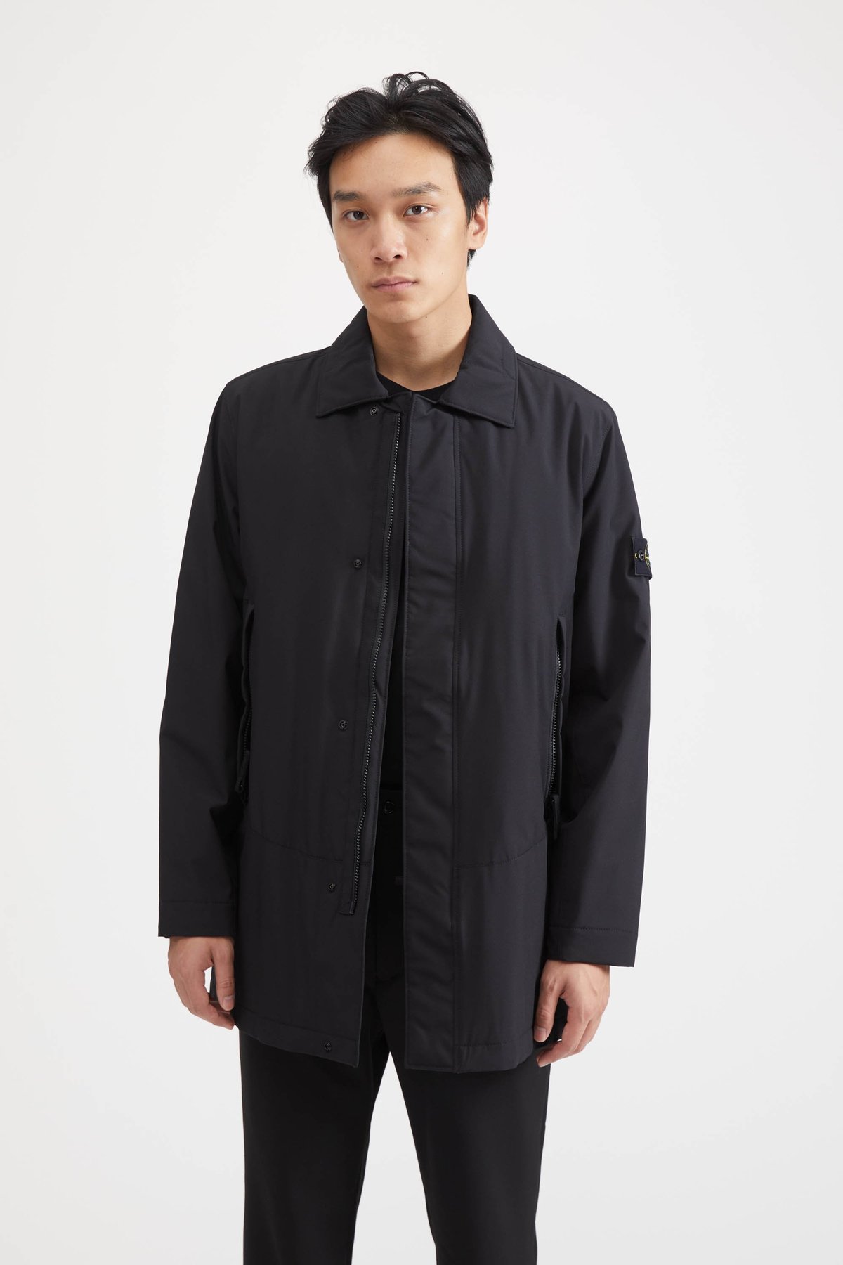 Stone Island Soft Shell-R With Primaloft Trench Coat - Black 