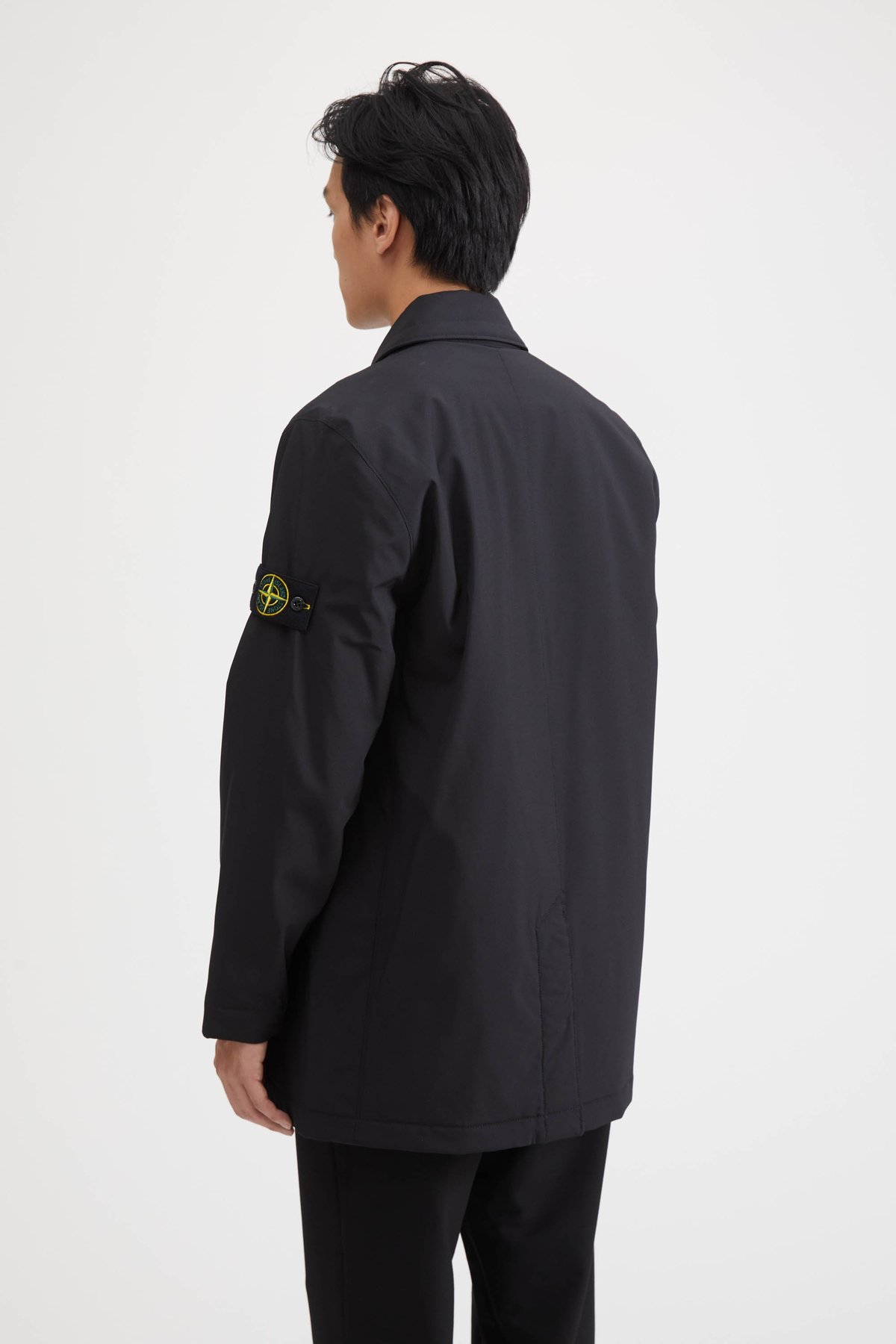 Stone Island Soft Shell-R With Primaloft Trench Coat - Black 