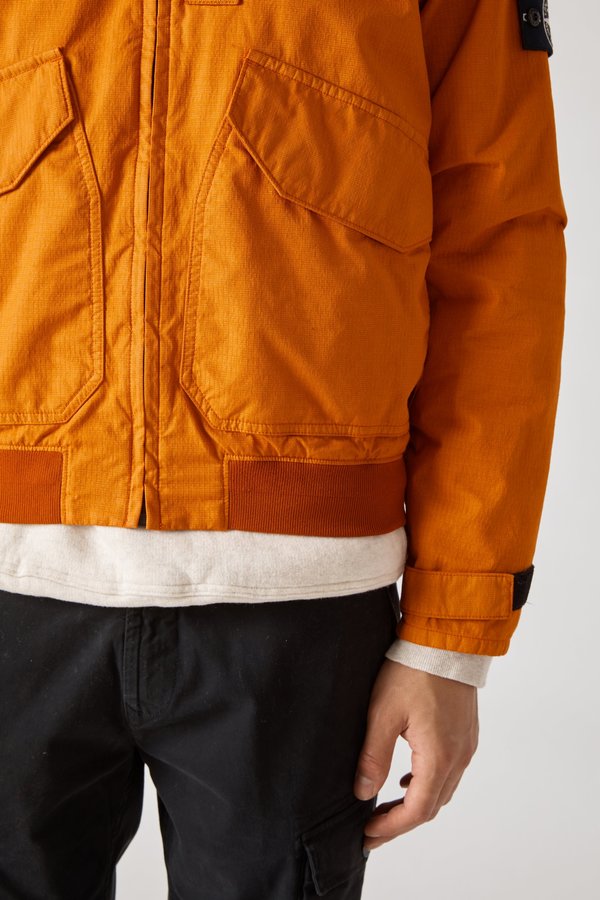 Stone Island Reflective Weave Ripstop Pilot Jacket - Orange
