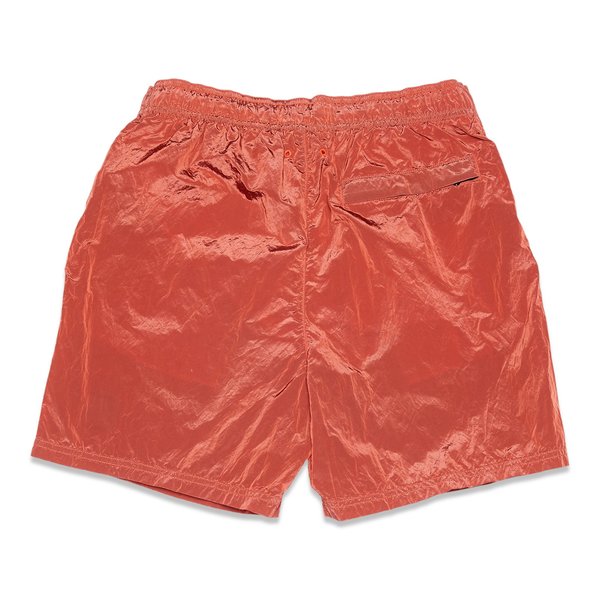 B0943 Nylon Metal Garment Dyed Swim Shorts - Orange Red B0943 Nylon Metal Garment Dyed Swim Shorts - Orange Red