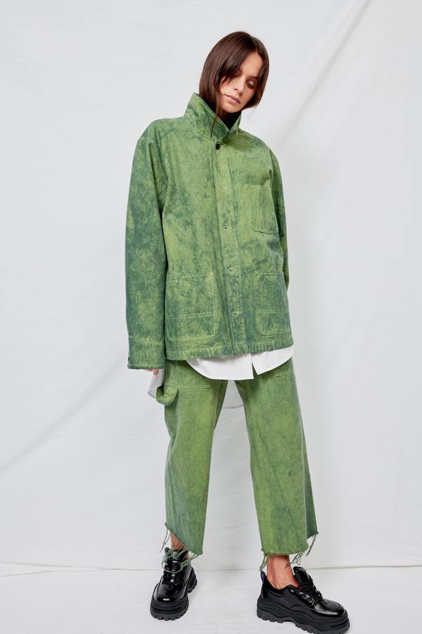 Assembly Overdyed Denim Field Coat - Green Assembly Overdyed Denim Field Coat - Green